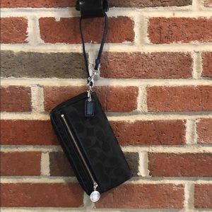 Coach Monogramed Black Wallet/Wristlet